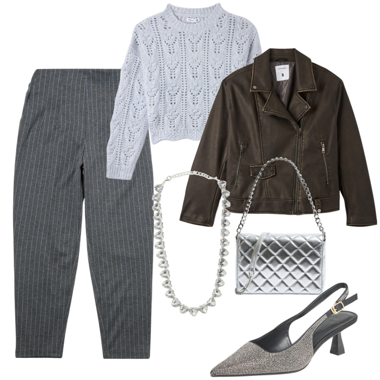 Outfit donna - Rinnova il tuo stile con terranova. Stile Glamour per Tutti i giorni. Abbinamento con collane, maglieria, giacche, pantaloni chino, décolleté, borse a tracolla.