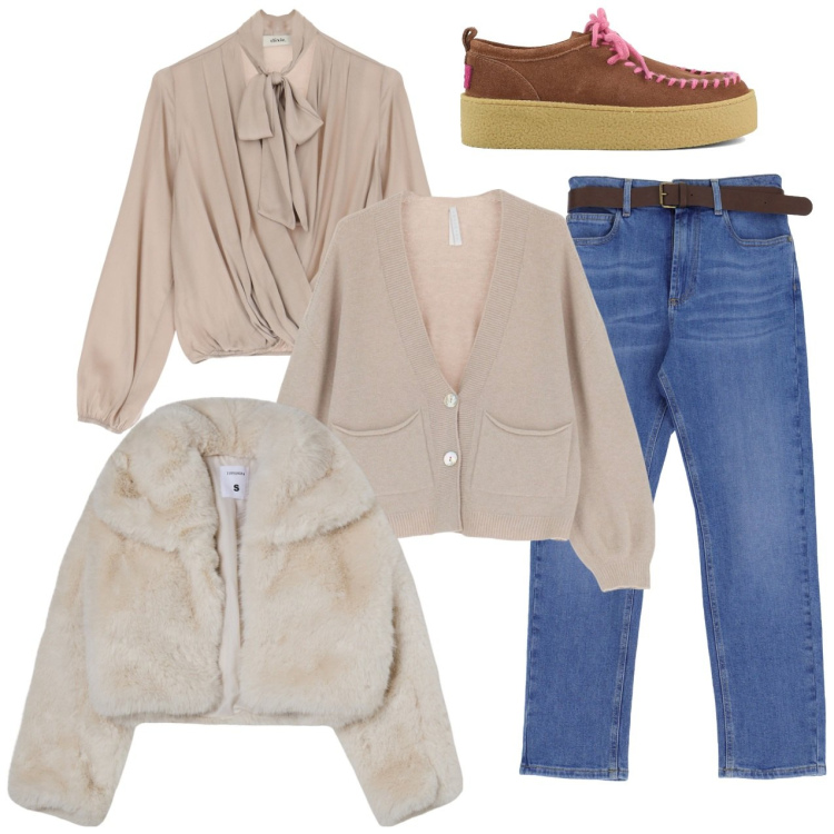 Outfit donna - New Year, New Layers. Stile Casual per Tutti i giorni. Abbinamento con blazer, jeans dritti, cardigans, camicie, mocassini.