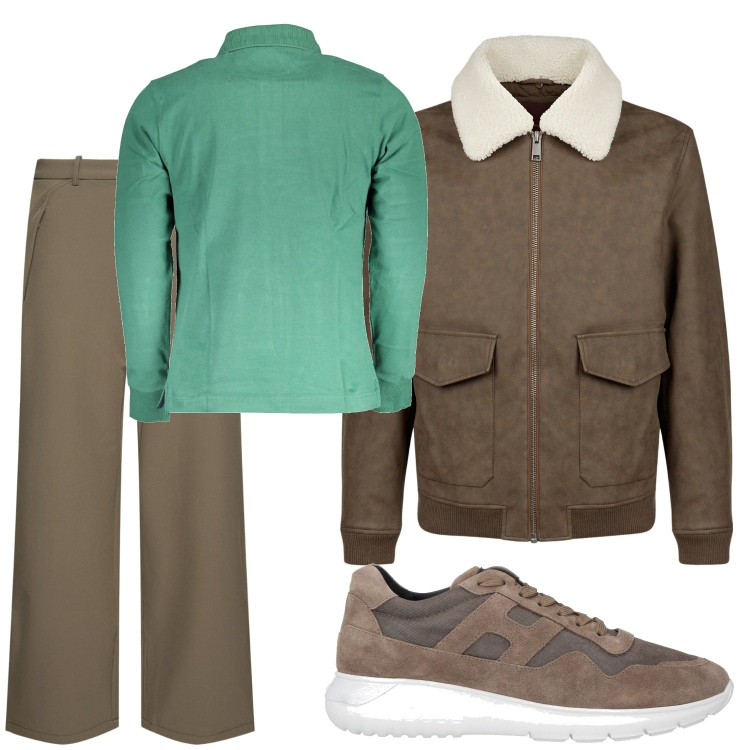 Outfit uomo - Gennaio con stile. Stile Trendy per Ufficio. Abbinamento con sneakers, giacche, polo, pantaloni.