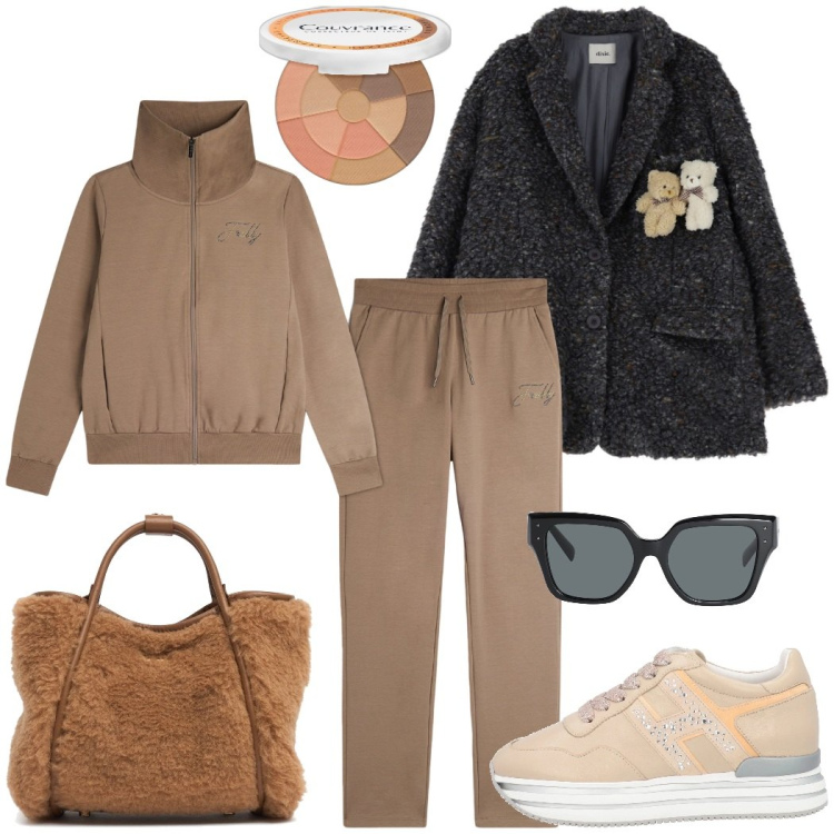 Outfit donna - In & Out. Stile Urban per Tutti i giorni. Abbinamento con sneakers, occhiali da sole, terre, tute, blazer, borse a mano.