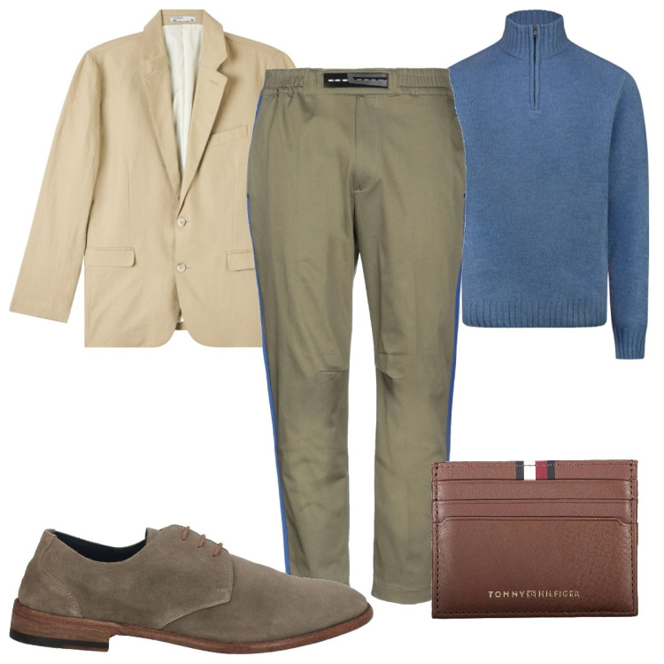 Outfit uomo - Total look #2031180. Stile Casual per Ufficio. Abbinamento con pantaloni, scarpe stringate, giacche, portafogli, maglieria.