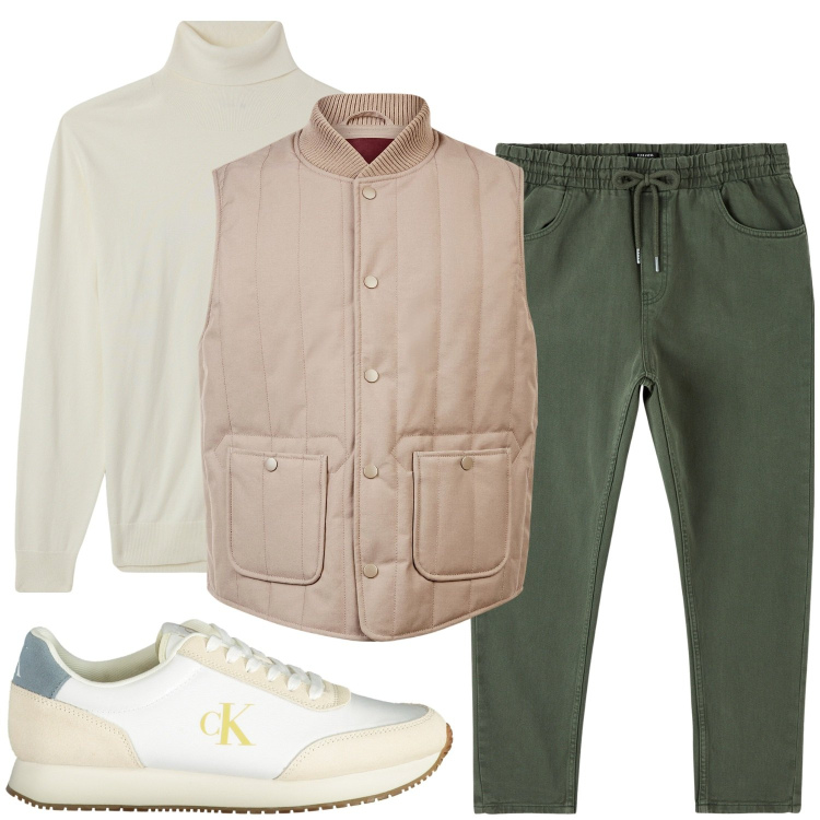 Outfit uomo - Total look #2031197. Stile Casual per Tutti i giorni. Abbinamento con pantaloni, maglieria, piumini, sneakers.