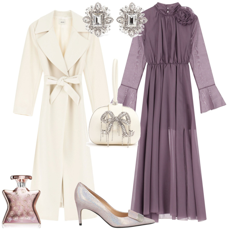 Outfit donna - Cerimonia evento serata speciale. Stile Bon Ton per Cerimonia. Abbinamento con décolleté, profumi, vestiti lunghi, cappotti, orecchini, pochette.