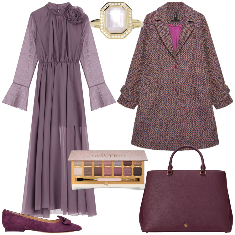 Outfit donna - Lo stile bon ton per il nuovo anno. Stile Bon Ton per Tutti i giorni. Abbinamento con ombretti, anelli, vestiti lunghi, borse a mano, ballerine, cappotti.
