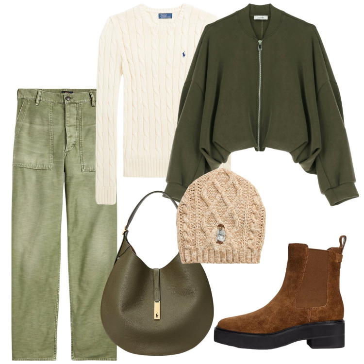 Outfit donna - Un nuovo anno, un nuovo stile. Stile Casual per Tutti i giorni. Abbinamento con felpe, berretti, maglieria, pantaloni, stivaletti chelsea, borse a spalla.