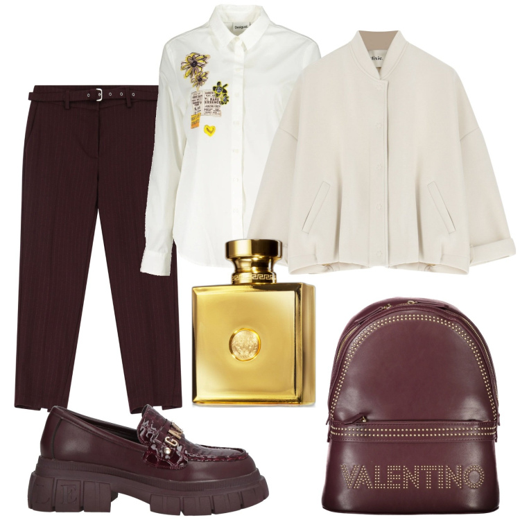 Outfit donna - Lo zaino per te. Stile Casual chic per Tutti i giorni. Abbinamento con mocassini, profumi, pantaloni, bomber, camicie, zaini.