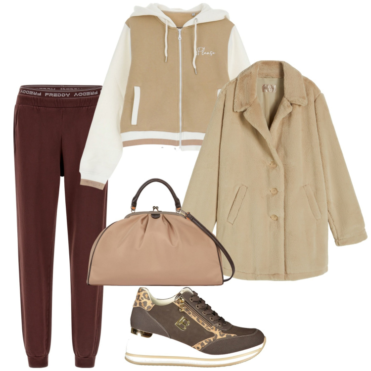 Outfit donna - Sporty Chic per mille occasioni - @laura. Stile Sporty chic per Tutti i giorni. Abbinamento con felpe con cappuccio, cappotti, pantaloni, sneakers, borse a spalla.