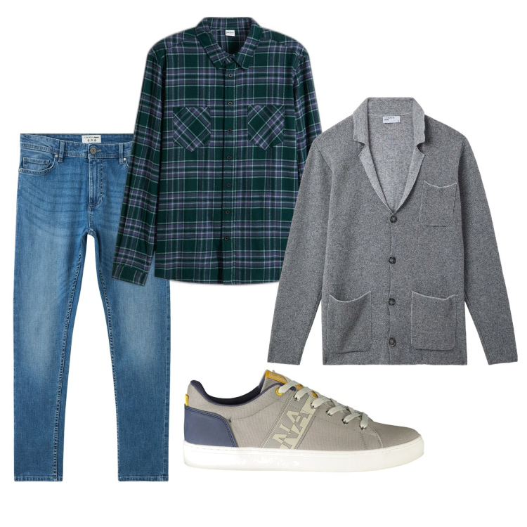 Outfit uomo - Casual a gennaio. Stile Casual per Tutti i giorni. Abbinamento con camicie, jeans skinny, giacche, sneakers.