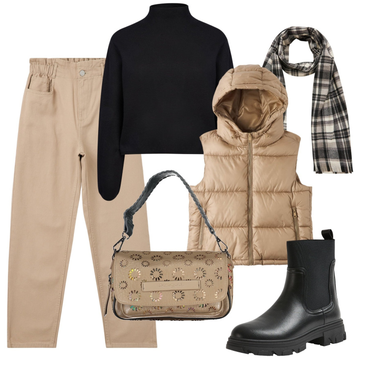 Outfit donna - Must have con i saldi !. Stile Urban per Tutti i giorni. Abbinamento con pantaloni, piumini, stivaletti chelsea, sciarpe, borse a spalla, cardigans.