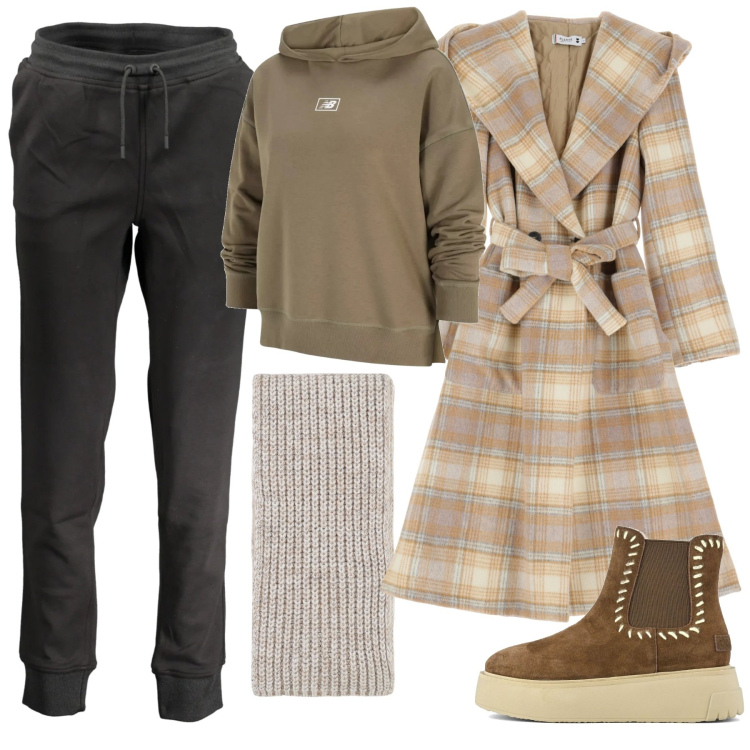 Outfit donna - Stivaletti chunky. Stile Urban per Tutti i giorni. Abbinamento con felpe con cappuccio, cappotti, sciarpe, stivaletti, pantaloni.