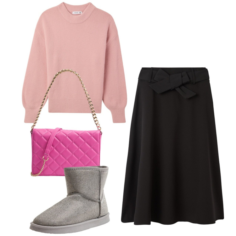 Outfit donna - Terranova - Speciale SALDI INVERNALI. Stile Bon Ton per Tutti i giorni. Abbinamento con stivali, gonne lunghe, maglieria, borse a tracolla.