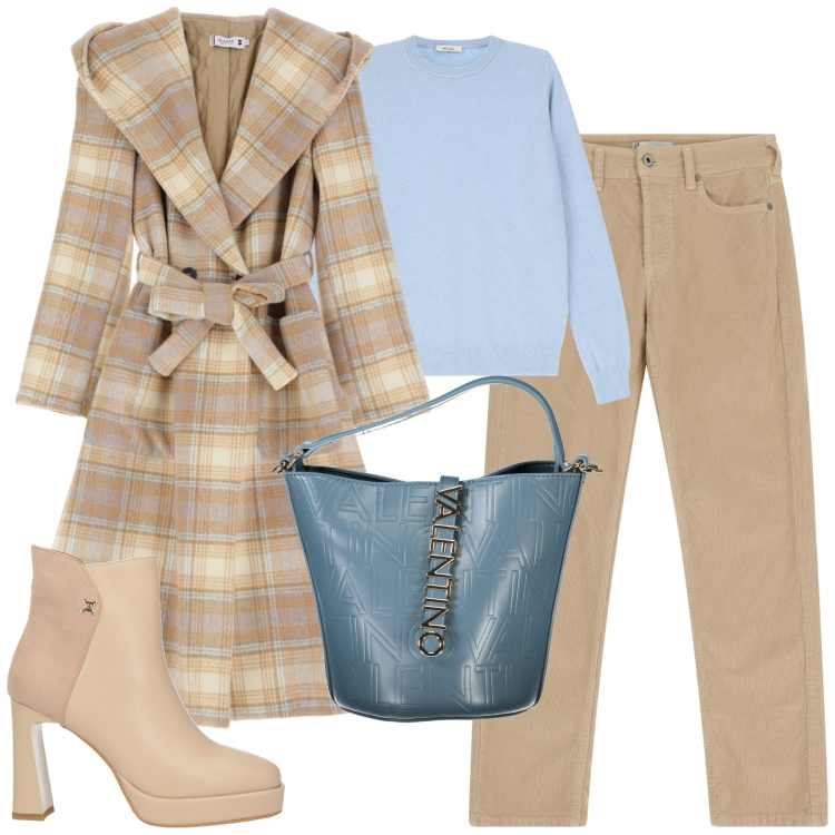 Outfit donna - City. Stile Urban per Tutti i giorni. Abbinamento con stivaletti, pantaloni, cappotti, maglieria, borse a mano.