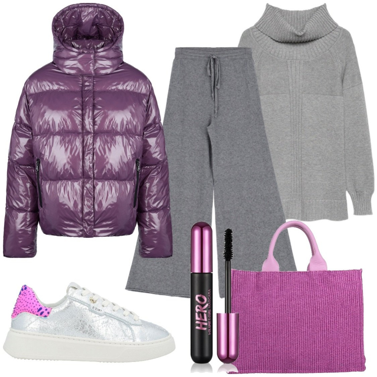 Outfit donna - 4 gennaio. Stile Casual per Tutti i giorni. Abbinamento con sneakers, borse a mano, mascara, pantaloni, blazer, maglieria.