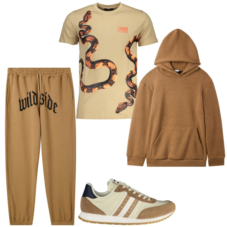 Outfit uomo - Wild side. Stile Casual per Sport. Abbinamento con pantaloni, felpe, t-shirt, sneakers.