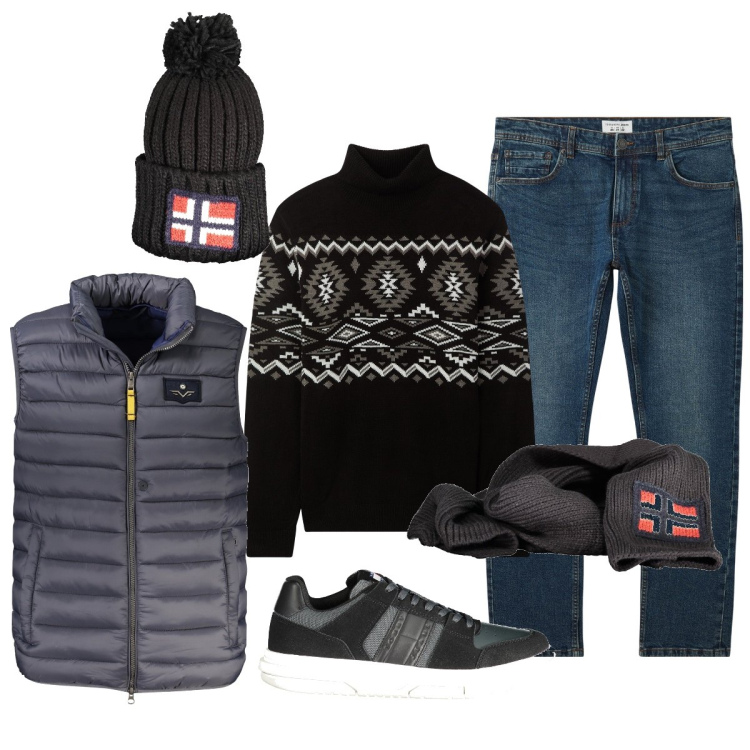 Outfit uomo - Domenica rilassante …. Stile Casual per Tutti i giorni. Abbinamento con jeans, maglieria, berretti, sciarpe, giacche, sneakers.