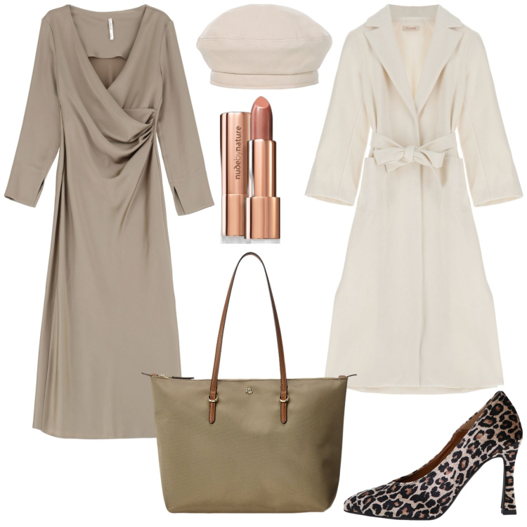 Outfit donna - Wrap dress curvy. Stile Chic per Tutti i giorni. Abbinamento con rossetti, cappotti, vestiti, décolleté, borse tote, cappelli e berretti.