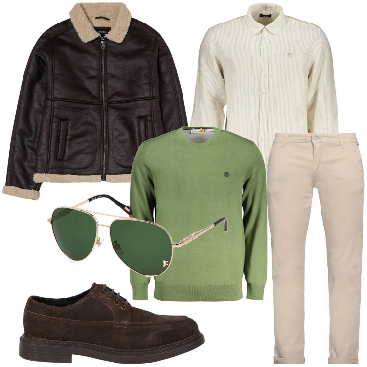 Outfit uomo - Stiloso. Stile Trendy per Tutti i giorni. Abbinamento con pantaloni, giacche, scarpe stringate, occhiali da sole, camicie, maglieria.
