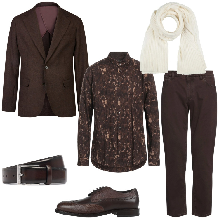 Outfit uomo - Una serata speciale. Stile Business/Elegante per Serata speciale. Abbinamento con camicie, scarpe stringate, pantaloni, sciarpe, giacche, cinture.