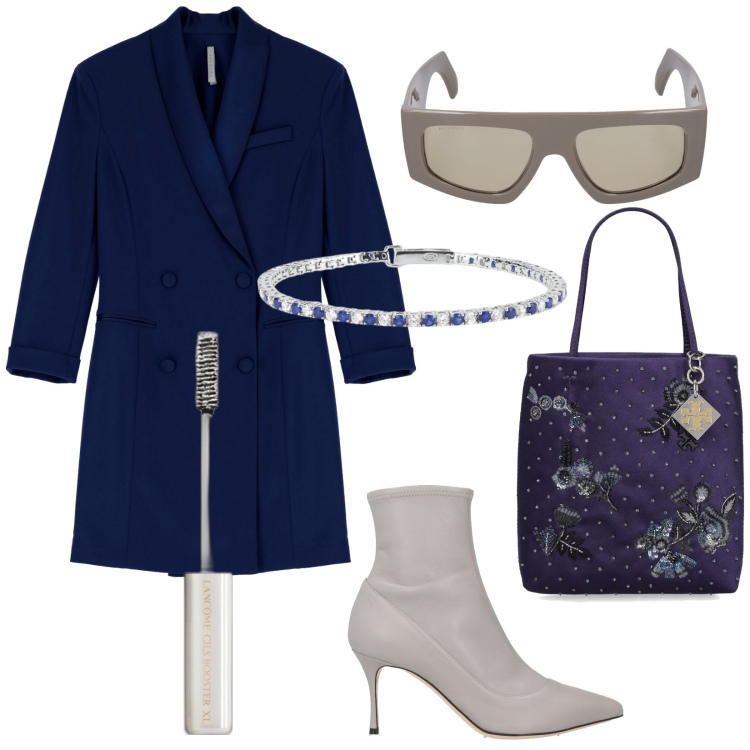 Outfit donna - La laurea di mia figlia. Stile Chic per Cerimonia. Abbinamento con stivaletti, primer, braccialetti, vestiti corti, borse a mano, occhiali da sole.