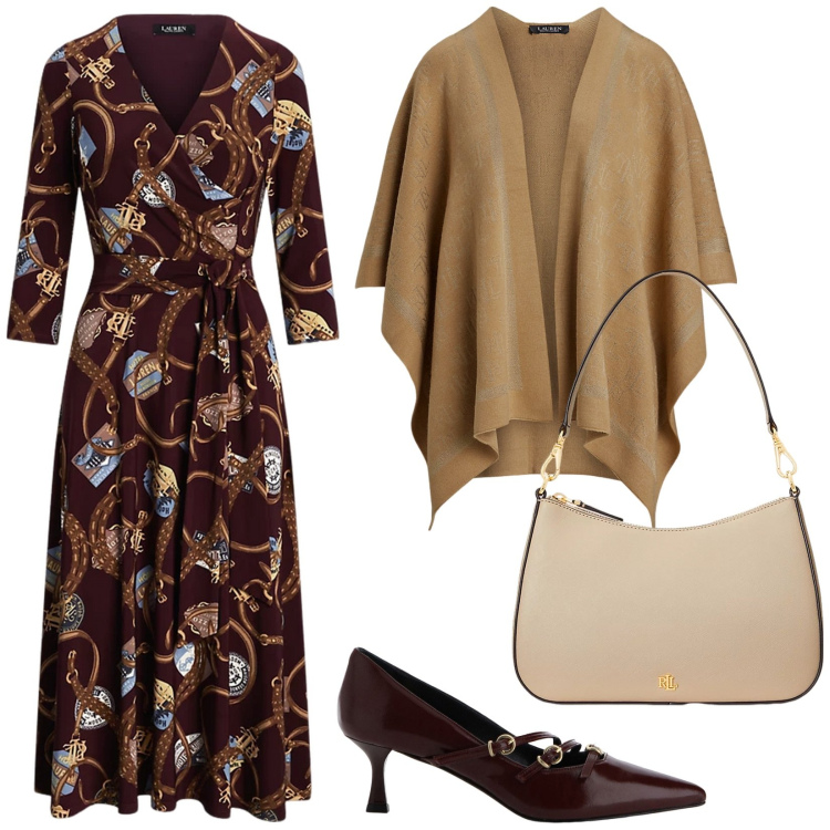 Outfit donna - Total look #2032460. Stile Chic per Ufficio. Abbinamento con borse a spalla, vestiti, cappe, décolleté.