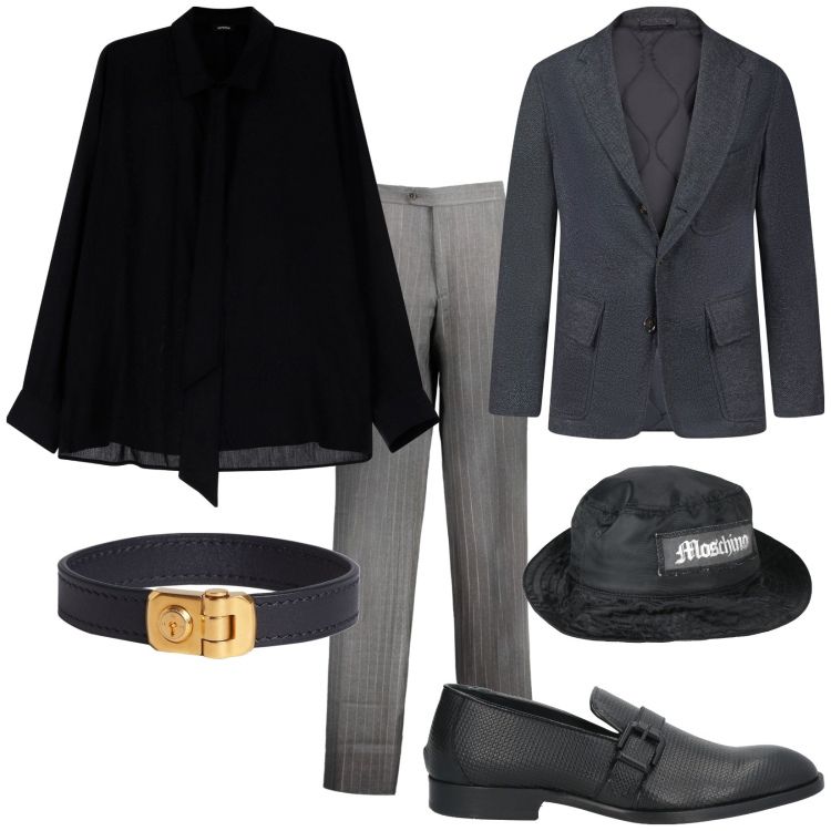 Outfit uomo - Sono bello. Stile Trendy per Serata speciale. Abbinamento con scarpe stringate, braccialetti, cappelli, camicie, giacche, pantaloni.