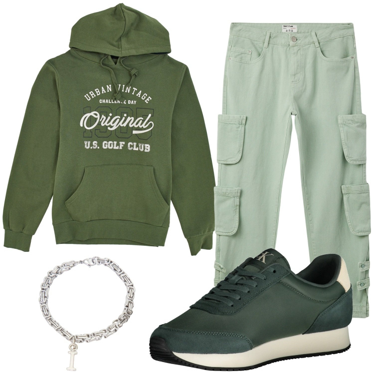 Outfit uomo - Total look #2032693. Stile Trendy per Tutti i giorni. Abbinamento con jeans, braccialetti, sneakers, felpe.