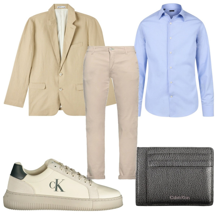 Outfit uomo - Total look #2032705. Stile Casual per Ufficio. Abbinamento con pantaloni, giacche, camicie, sneakers, portafogli.
