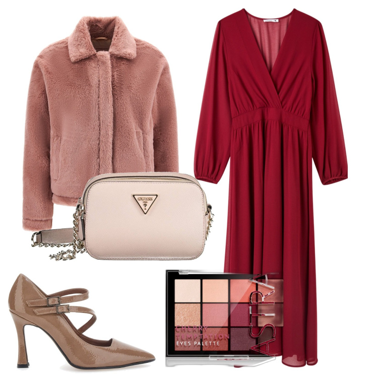 Outfit donna - Le décolleté in vernice. Stile Chic per Serata fuori. Abbinamento con ombretti, vestiti lunghi, cappotti, décolleté, borse a tracolla.
