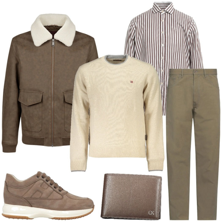 Outfit uomo - Weekend al mare. Stile Casual per Tutti i giorni. Abbinamento con camicie, sneakers, pantaloni, giacche, maglieria, portafogli.