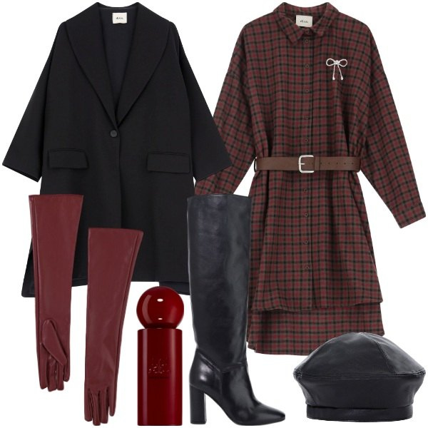 Outfit donna - wrap dress. Stile Casual chic per Serata fuori. Abbinamento con profumi, blazer, guanti, vestiti, cappelli e berretti, stivali.