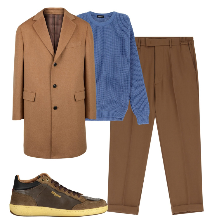 Outfit uomo - City. Stile Urban per Tutti i giorni. Abbinamento con maglieria, pantaloni, cappotti, sneakers.