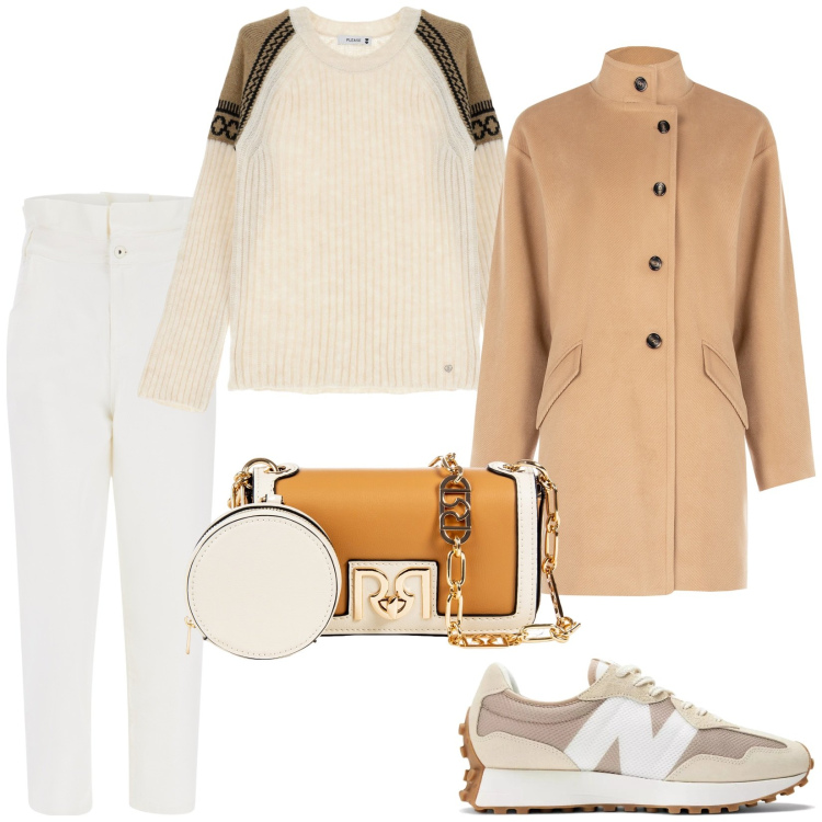 Outfit donna - Total look #2033000. Stile Sporty chic per Tutti i giorni. Abbinamento con sneakers, jeans, pullovers, cappotti, pochette.