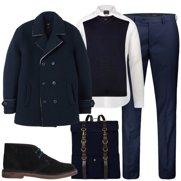 Outfit uomo - City. Stile Urban per Tutti i giorni. Abbinamento con stivali e stivaletti, giacche, camicie, gilet, pantaloni, borse sportive.