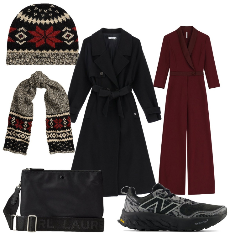 Outfit donna - In città. Stile Casual chic per Tutti i giorni. Abbinamento con sneakers, trench, tute, borse a tracolla, sciarpe, berretti.