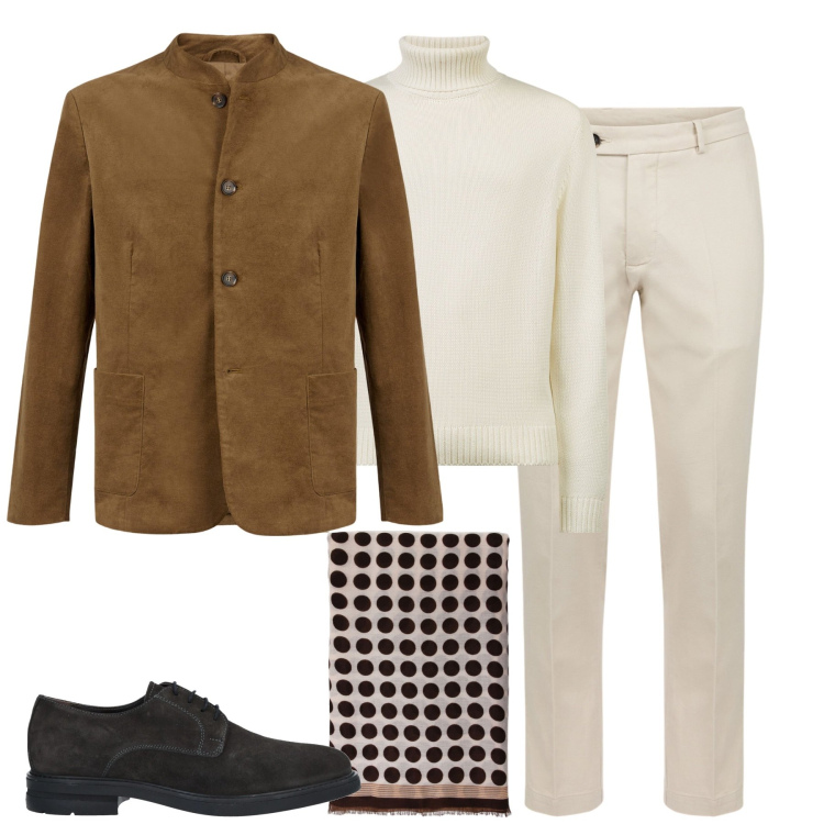 Outfit uomo - La giacca con il collo coreana. Stile Urban per Tutti i giorni. Abbinamento con scarpe stringate, sciarpe e foulard, maglieria, pantaloni, giacche.