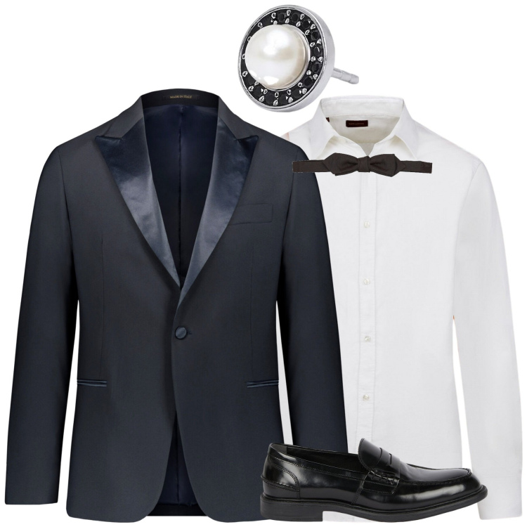 Outfit uomo - Cerimonia. Stile Business/Elegante per Cerimonia. Abbinamento con orecchini, abiti, camicie, scarpe stringate.