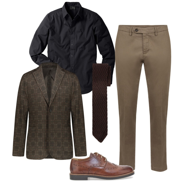 Outfit uomo - Serata elegante. Stile Business/Elegante per Serata speciale. Abbinamento con camicie, giacche, pantaloni chino, scarpe stringate, cravatte.