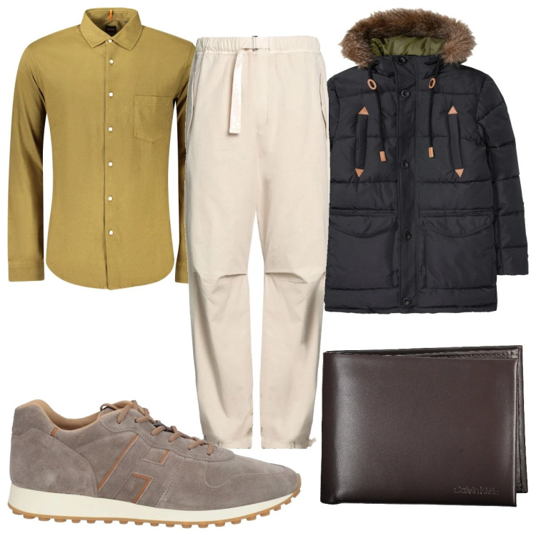 Outfit uomo - Total look #2033958. Stile Casual per Tutti i giorni. Abbinamento con giacche, pantaloni, sneakers, portafogli, camicie.