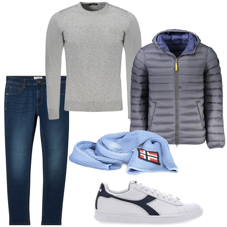 Outfit uomo - Casual per il weekend. Stile Casual per Tutti i giorni. Abbinamento con jeans skinny, sneakers, giacche, sciarpe, maglieria.