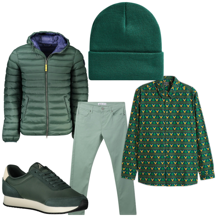 Outfit uomo - Spiritoso. Stile Casual per Tutti i giorni. Abbinamento con camicie, berretti, pantaloni skinny, sneakers, giacche.