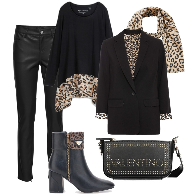 Outfit donna - Anima rock. Stile Rock per Tutti i giorni. Abbinamento con blazer, maglieria, pantaloni, sciarpe, stivaletti, borse a spalla.