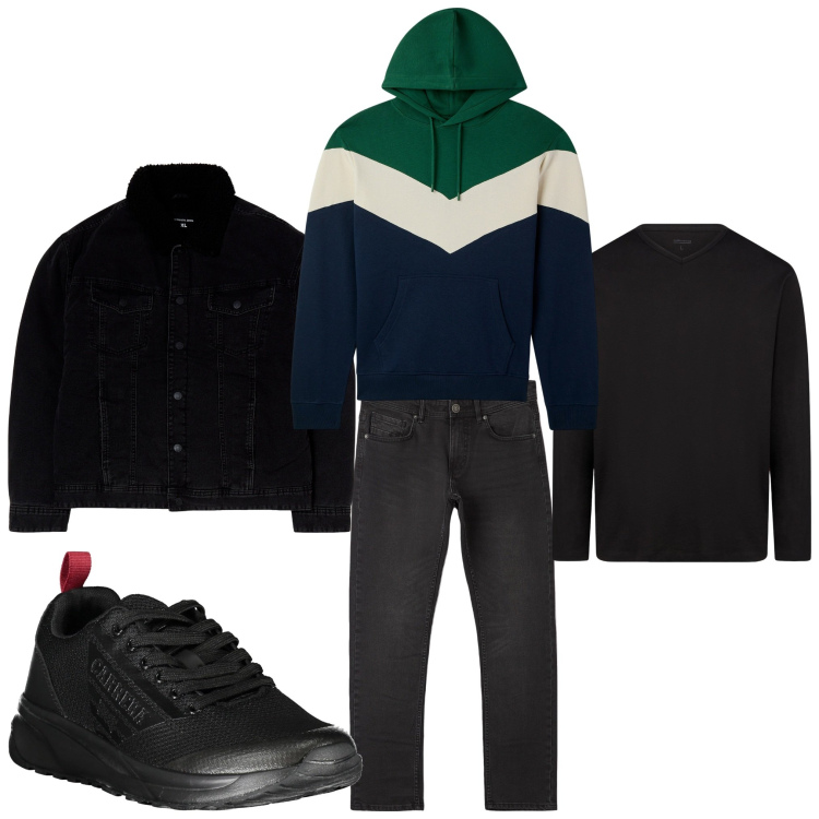 Outfit uomo - Felpa special. Stile Casual per Tutti i giorni. Abbinamento con felpe con cappuccio, jeans dritti, giacche, sneakers, t-shirt.
