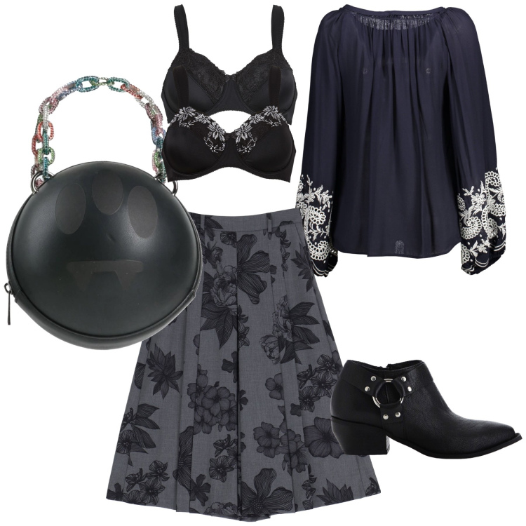 Outfit donna - Apericena. Stile Boho per Serata fuori. Abbinamento con reggiseni, borse a mano, pantaloni, stivaletti, camicie.