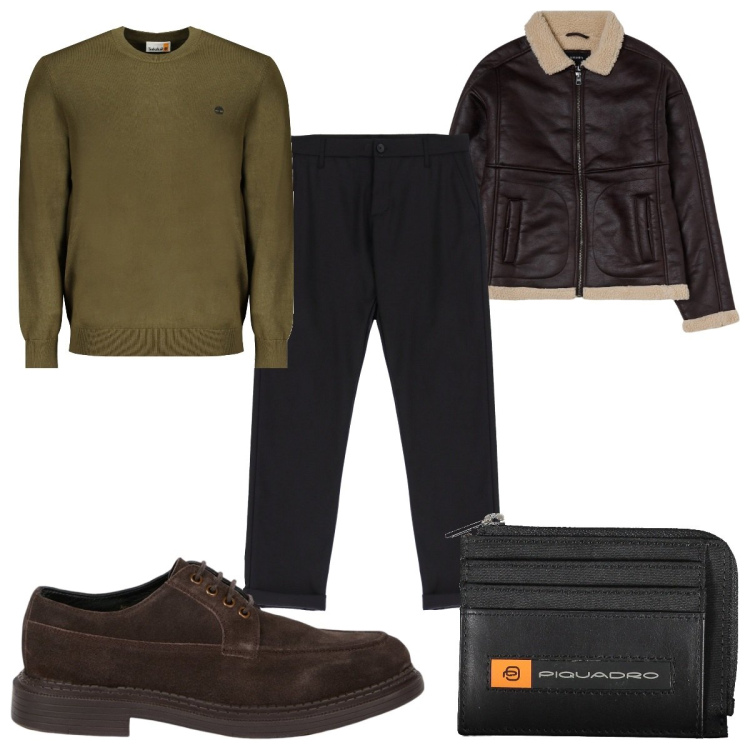 Outfit uomo - Total look #2034633. Stile Casual per Tutti i giorni. Abbinamento con giacche, pantaloni, scarpe stringate, maglieria, portafogli.