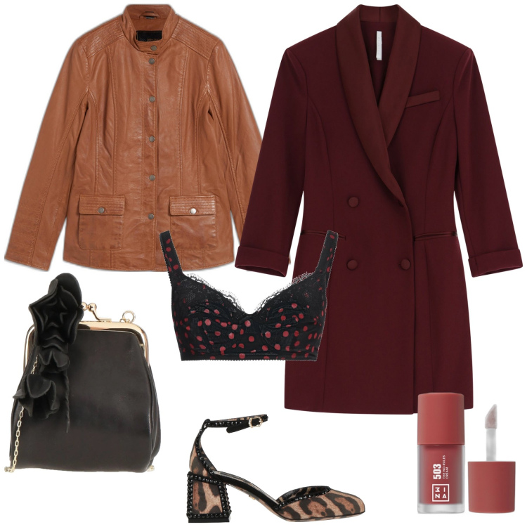 Outfit donna - Un ritorno alla normalità glamour. Stile Trendy per Ufficio. Abbinamento con blazer, bralette, borse a tracolla, décolleté, ombretti, vestiti corti.