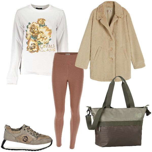 Outfit donna - Commissioni. Stile Sporty chic per Tutti i giorni. Abbinamento con borse tote, leggings, cappotti, felpe, sneakers.