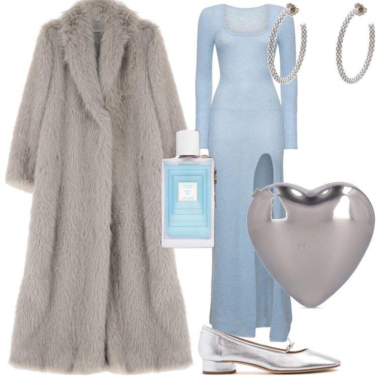 Outfit donna - Matrimonio in gennaio. Stile Bon Ton per Cerimonia. Abbinamento con orecchini, profumi, ecopellicce, vestiti, pochette, scarpe col tacco.