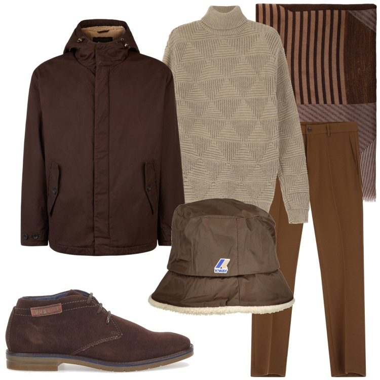 Outfit uomo - Il berretto per l\' inverno. Stile Urban per Ufficio. Abbinamento con pantaloni, maglieria, sciarpe, giacche, scarpe stringate, cappelli.