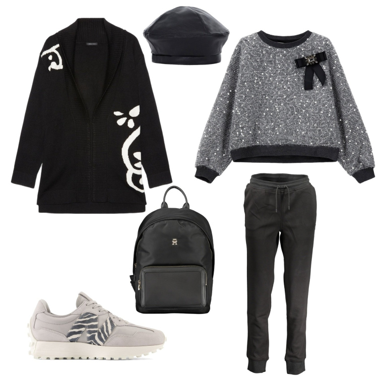 Outfit donna - Città con stile. Stile Casual chic per Tutti i giorni. look ideale per Petite. Abbinamento con sneakers, felpe, cappelli e berretti, pantaloni, zaini, cardigans.
