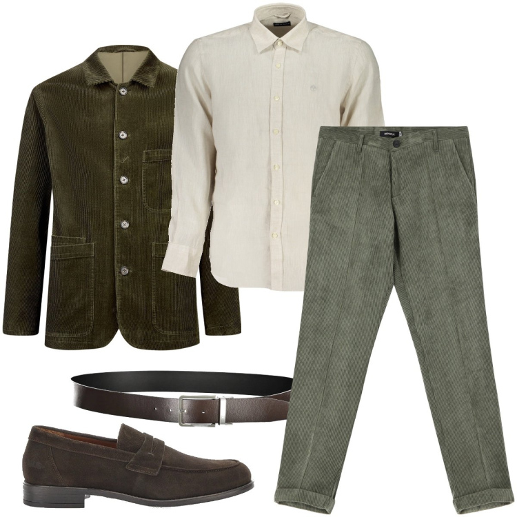 Outfit uomo - Non solo velluto. Stile Trendy per Ufficio. Abbinamento con pantaloni, scarpe stringate, giacche, cinture, camicie.
